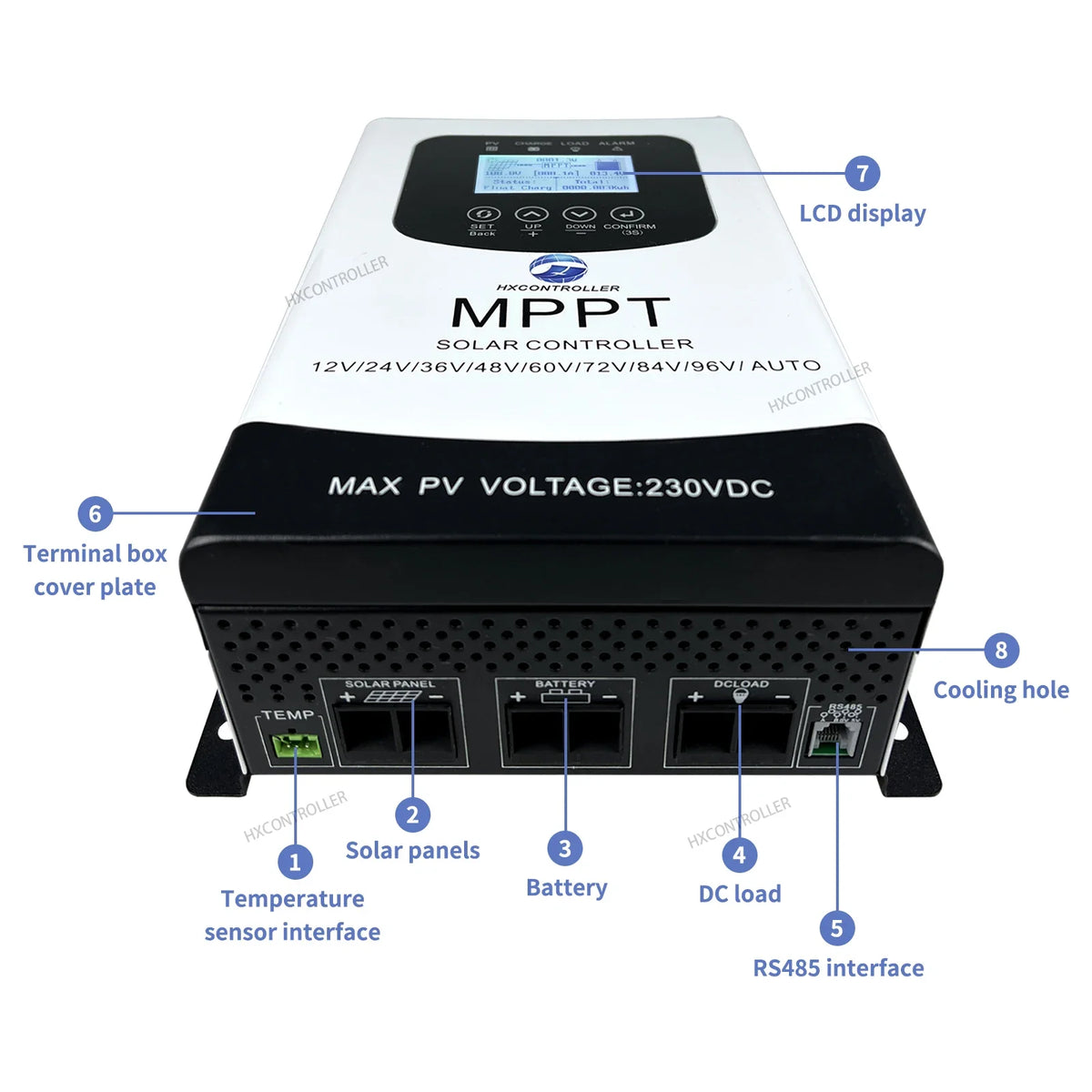 MPPT 0-80A 7680W Solar Battery Charge Controller 230VDC PV System Charger Regulator Ship From Brazil EU For 12V 24V 48V 60V 72V