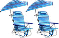 Backpack Beach Chair with Adjustable Umbrella, Folding Lounge Chair for Adults, Includes Cup Holder