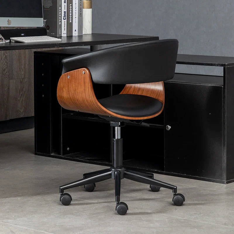 Light Luxury Gaming Chairs Office Furniture Solid Wood Computer Chairs Leather Multi-function Swivel Chair Lifting Office Chairs
