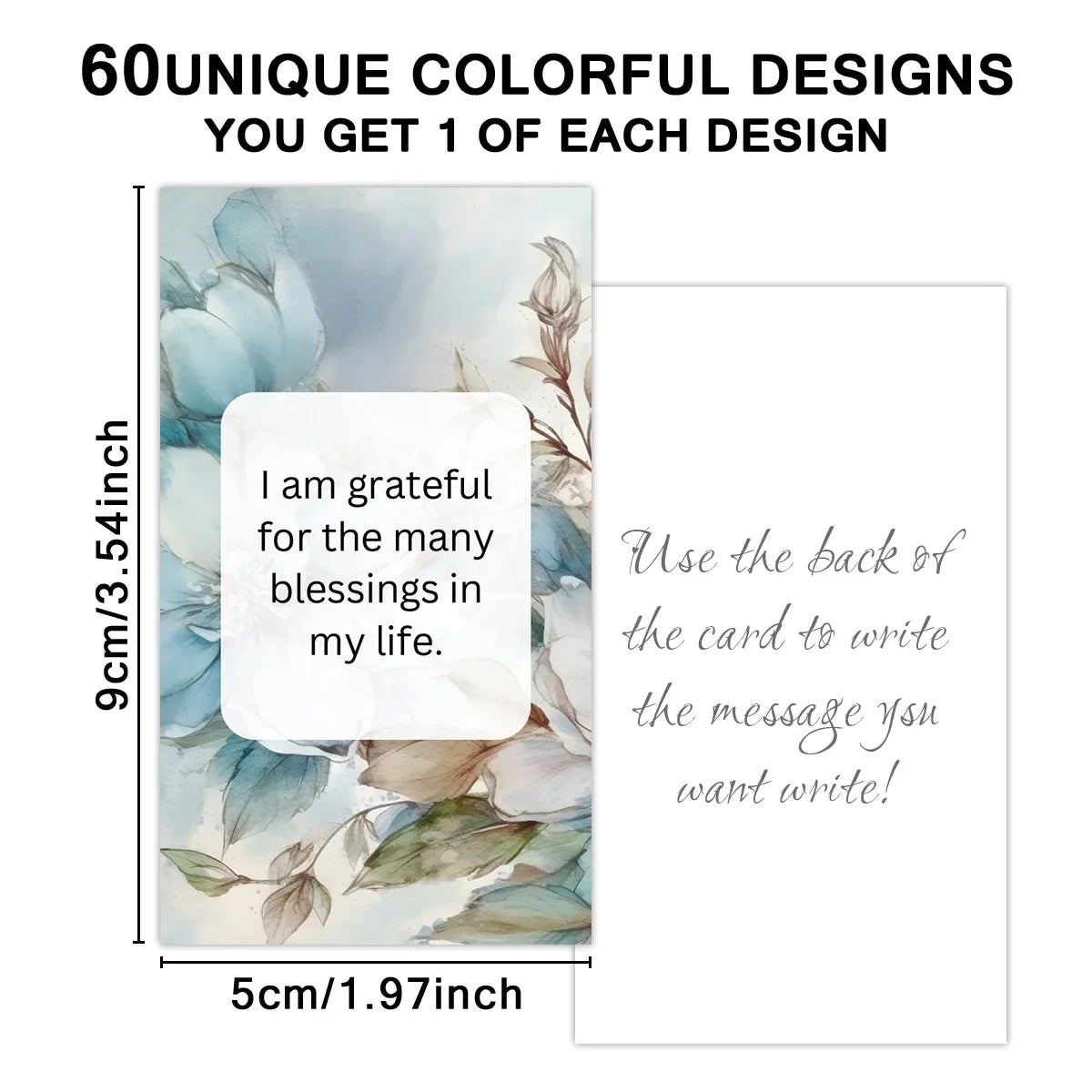 60pcs Women Affirmation Cards, Daily Positive Quotes, Self-Encouragement Motivational Cards for Mental Wellness, Gifts Idea