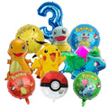 10pcs Cartoon Pokemon Pikachu Themed Aluminum Foil Balloons - Ideal for Charmander Squirtle Bulbasaur Birthday Party