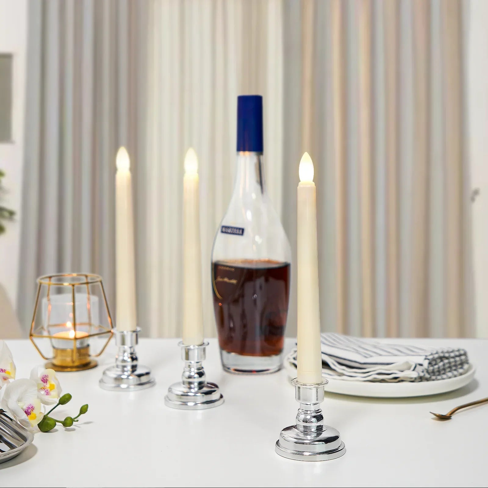 20cm LED Table Light With Timer Remote Flameless Electronic Taper Candle Light for Party Wedding Home Decor Flashing Lamp