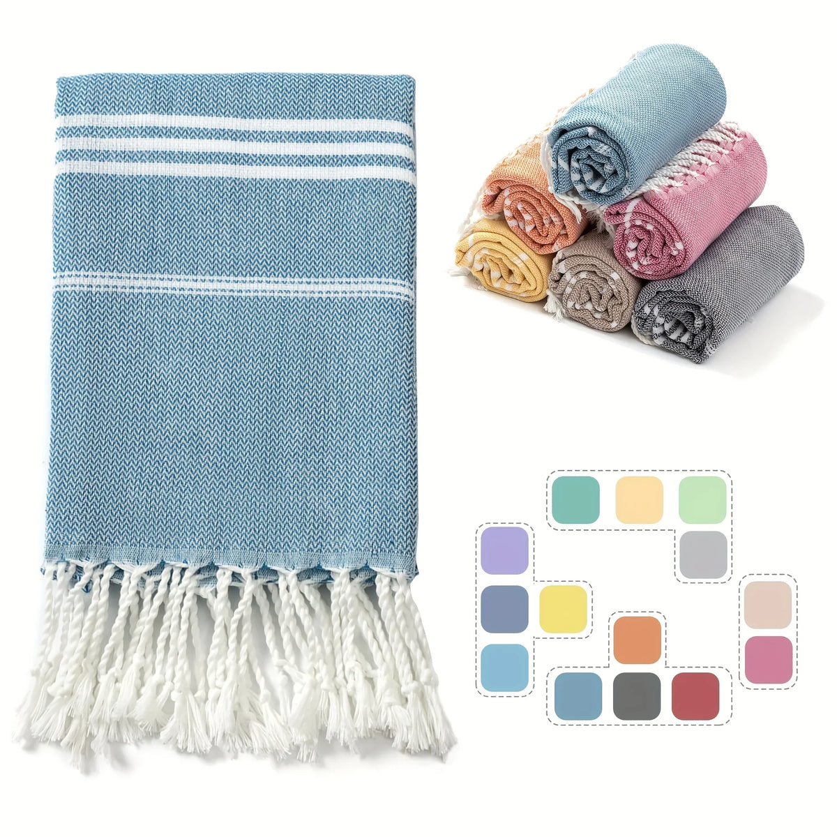 90*180CM Turkish Beach Towel Sauna Spa Gym Sports Fitness Fringed Bath Towel Kitchen Outdoor Soft Absorbent Quick Drying Towels