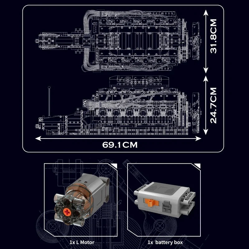 Mould King 10169 The Speed Car V12 Engine Building Block Technical Car Engine Toys Assembly Engine Brick Set Kids Christmas Gift