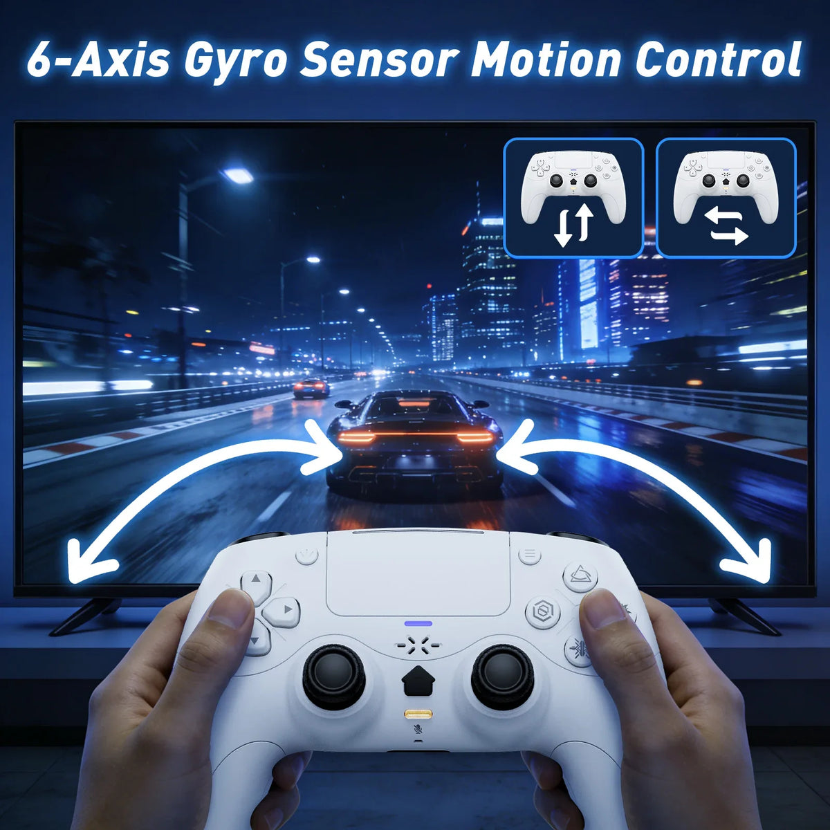 GAMEPADS Game Joystick Dual Vibration Turbo For Playstion5/PS5/PC Wireless Controller BT Adaptives Trigger External mic