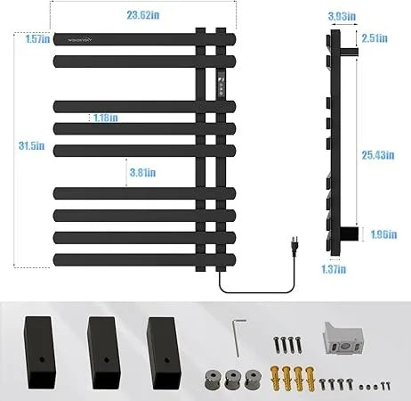 Improving Quality of Life Towel Warmers for Bathroom, Electric Heated Towel Rack, Wall Mounted Waterproof Towel Warmer Rack