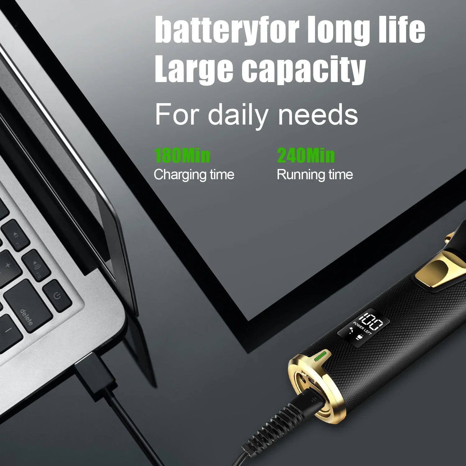 hair clipper professional high-end men's electric clipper with color metal body new hair clipper LED digital display