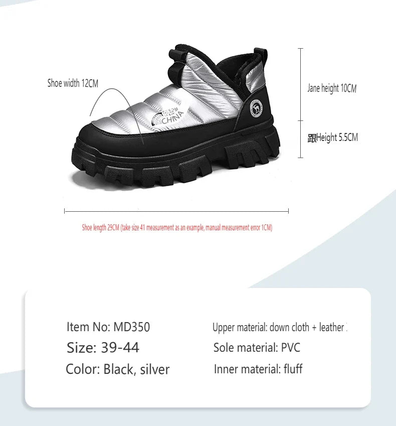 Men's Insulated Winter Snow Boots – Warm Cotton, Anti-Slip