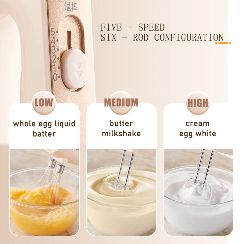 SUNATUR 300W Electric Hand Mixer 3 in 1 Mixer egg beater Baking appliances Handheld Blender machine with storage base Cream Whip