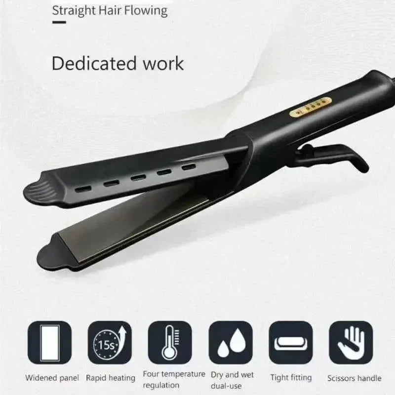 Hair Straightener For Women Widen Panel Four-gear Temperature Adjustment Ceramic Tourmaline Ionic Flat Iron Hair Straightener
