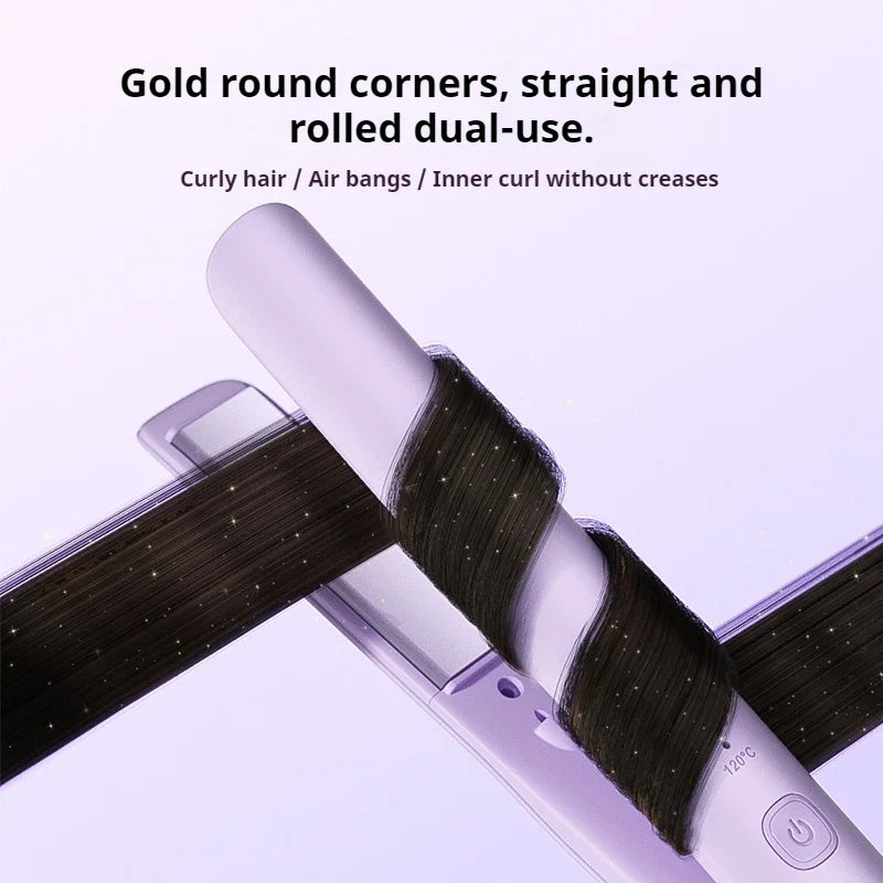 Professional Ceramic Ionic Hair Straightener & 2-in-1 Flat Iron - Titanium Plates, Fast Heating 140-220°C Salon Styling Tool