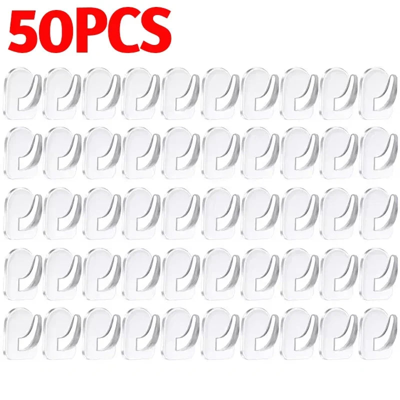 Mini Transparent Hooks Self-Adhesive Wall Hooks Heavy Duty Sticky Hangers Multi-Purpose Home Kitchen Bathroom Storage Organizer