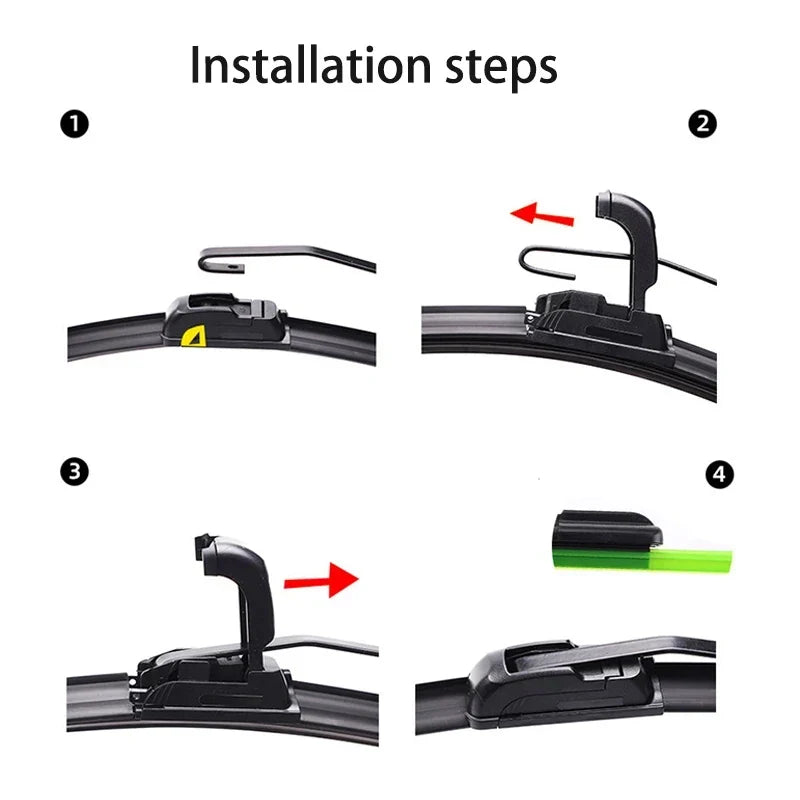 For BMW MINI Cooper R50 R53 2001-2006 Car Front Wiper U-Shape Soft Rubber Boneless Wiper HD Silent Durable Wiper 19"+18"