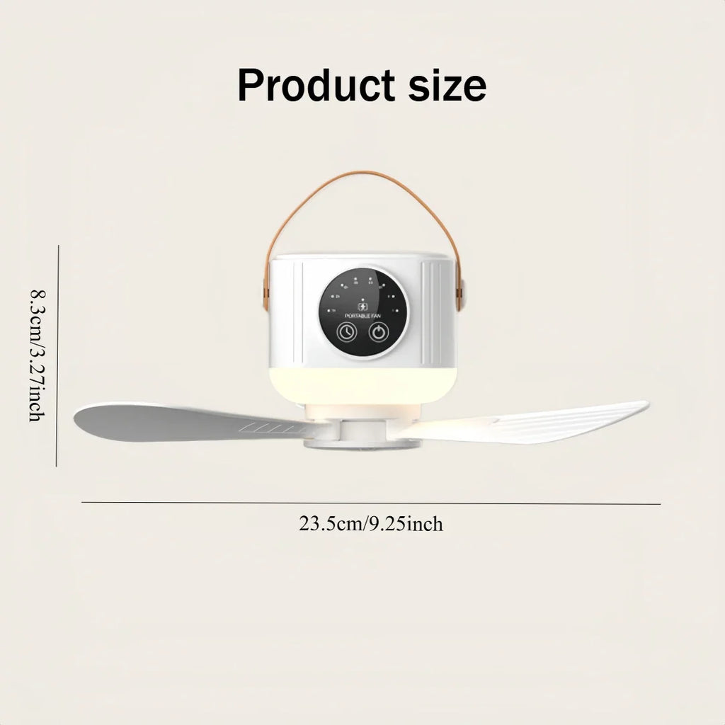 2026 New Portable Rechargeable Ceiling Fan Wireless USB Hanging Fan for Student Dorm Bed Outdoor Camping