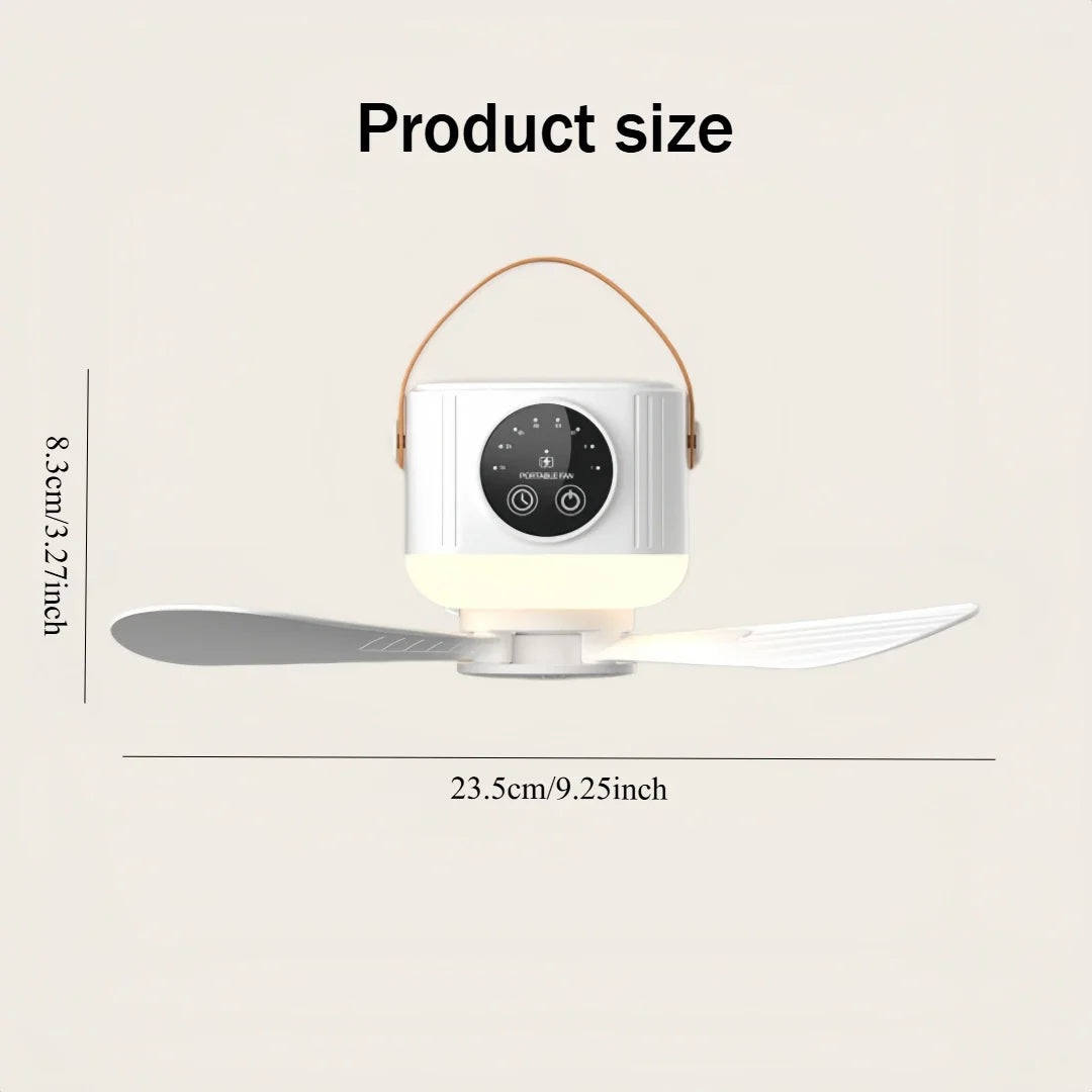 2026 New Portable Rechargeable Ceiling Fan Wireless USB Hanging Fan for Student Dorm Bed Outdoor Camping
