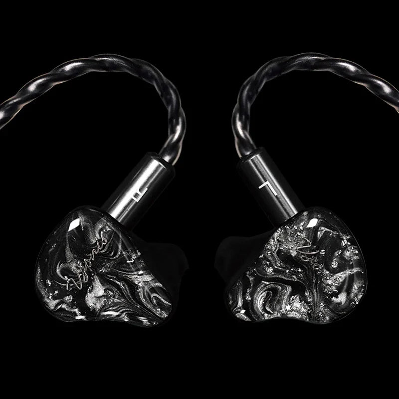Vzonis Resin 3D Printed 10MM Dual Dynamic Driver HiFi IEM In Ear Earphones High-Resolution Monitoring Fever Music Headphones