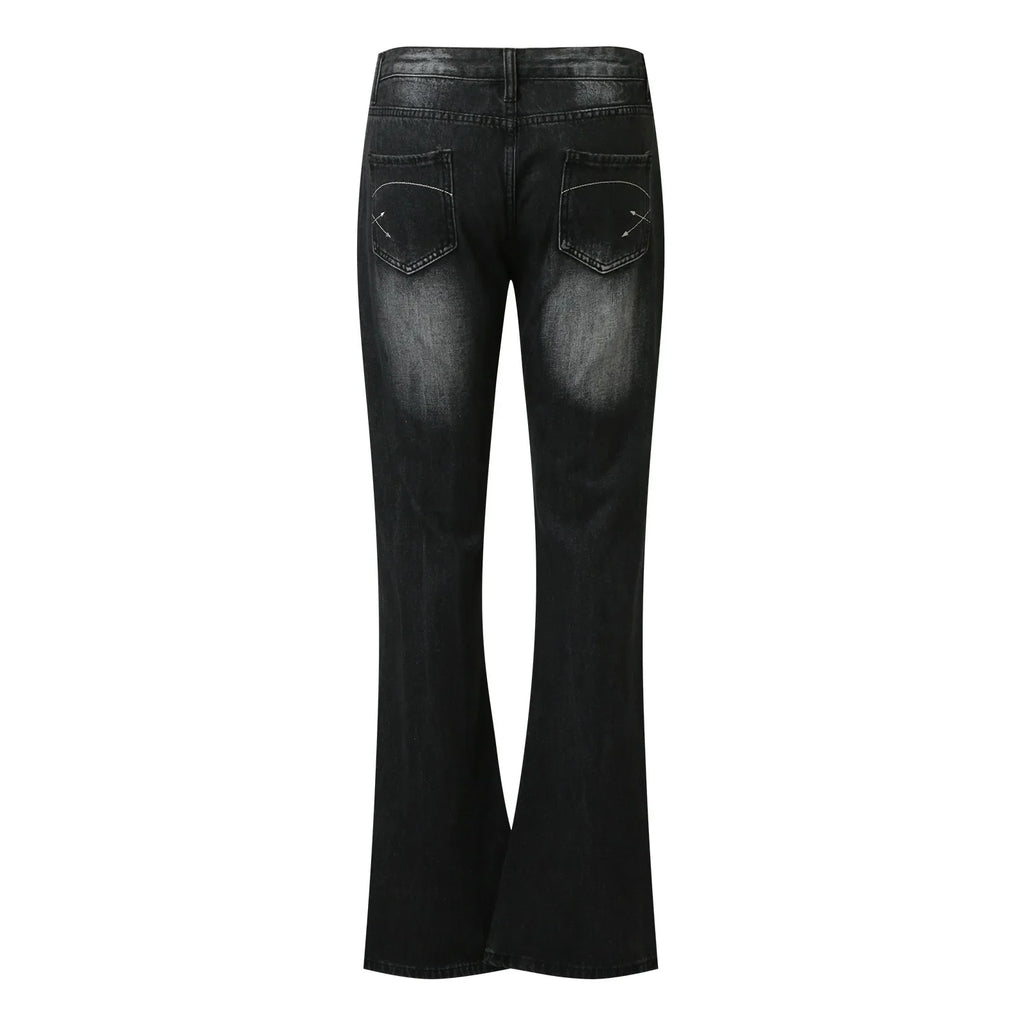 Jeans For Womens Stretch Mid Waisted Denim Pants Button Straight Leg Jeans Skinny Fit Denim Trousers Casual Ladies Streetwear