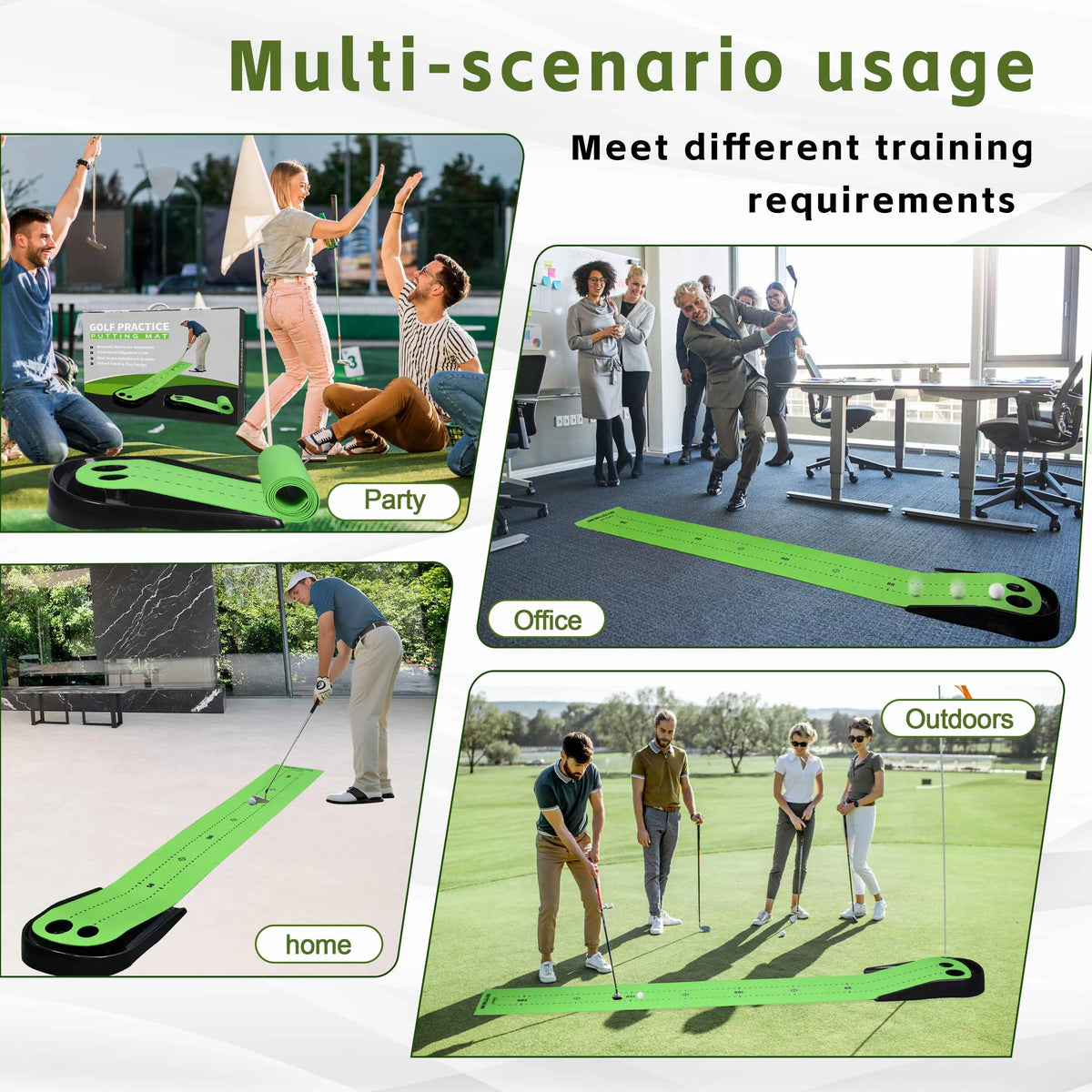 Auto Ball Return Putting Green Mat Golf Practice Putting Mat With Alignment Markings,Mini Golf Game for Home Office Backyard
