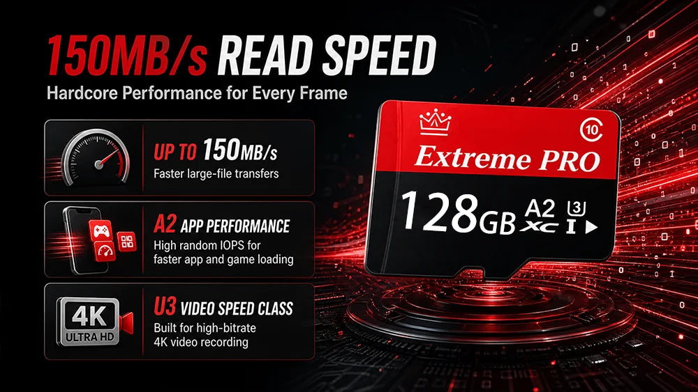 2026 Hot SD Memory Card 128GB 256GB U3 V30 High‑Speed Class 10 Micro TF SD Card Flash SD Card 4K Storage for Camera Laptop PC