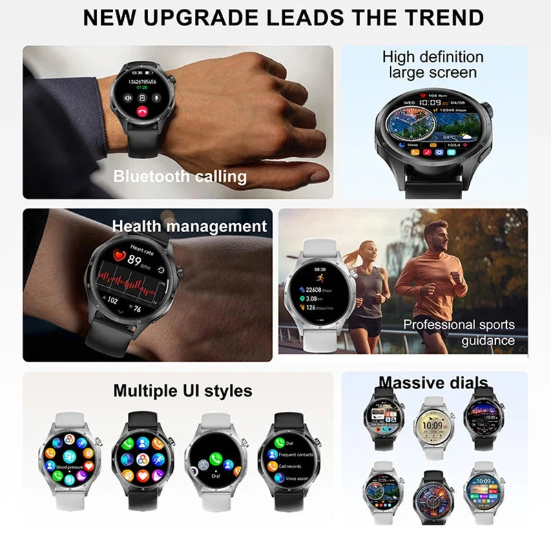 BOXUXING 2026 New GPS Sports Smart Watch Men 360*360 AMOLED Screen Heart rate Bluetooth Call IP67 Waterproof Man Smartwatch Man
