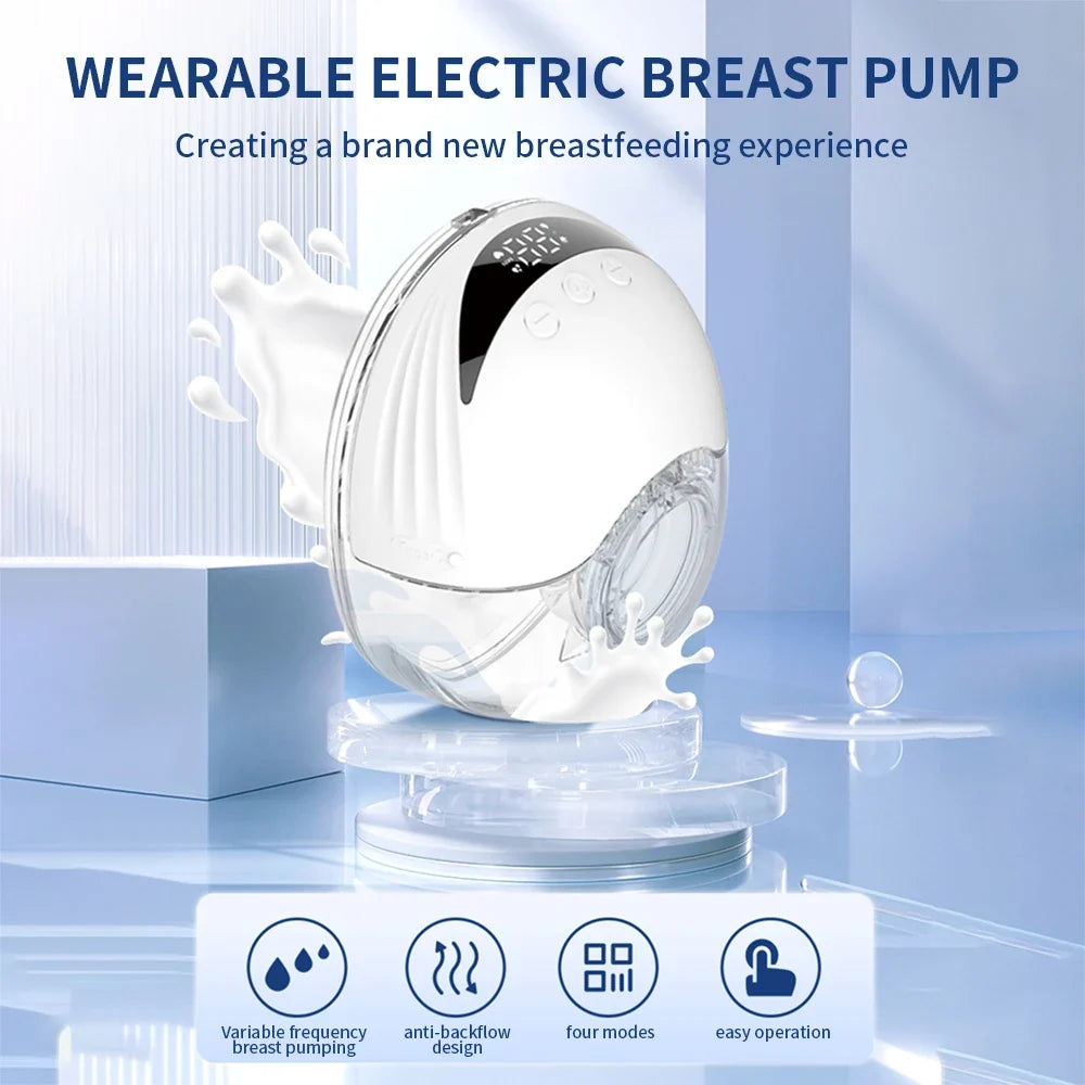 2PCS Hands Free Breast Pump Wearable Electric Breast Pump Lightweight with LED Display 4 Modes & 12 Levels