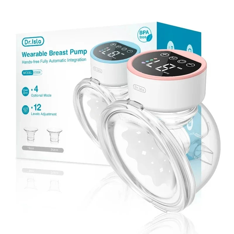 Hands‑Free Wearable Breast Pump, 19/24mm Flange Portable Electric Breast Pump, Quiet Comfortable Rechargeable Breastfeeding Pump