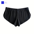 Sexy Men's Ice Silk Split Side Arrow Pants Quick-Dry Breathable Athletic Lounge Shorts Low-Rise Running Underwear Boxershorts