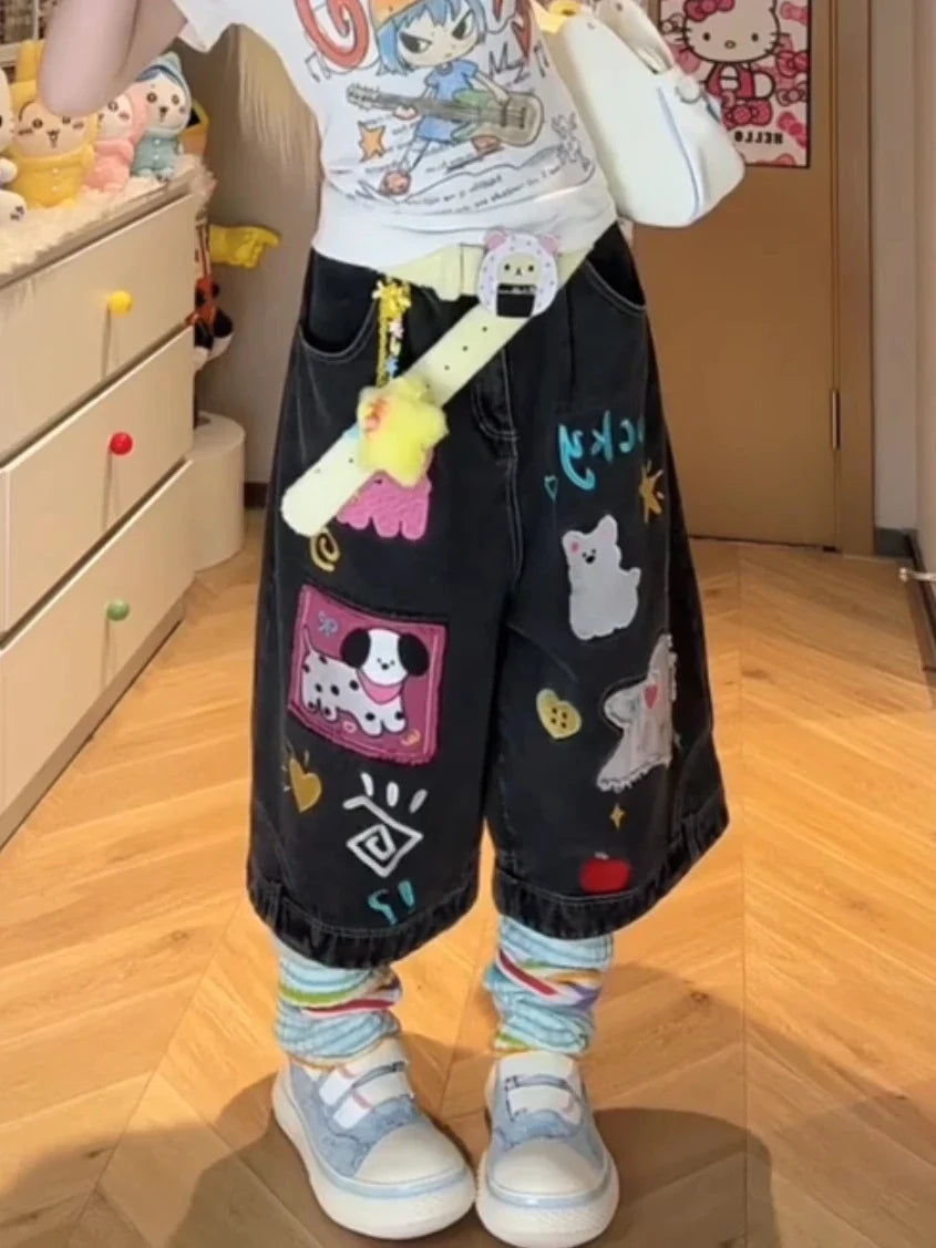 Summer Women Shoujo Jorts Abi Tide Harajuku Korean Jeans Shorts Kpop 2000s Stylish Denim Pants Grunge Y2k Japanese Streetwear