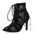 Black Sexy Lace Up Cross-tied Women Shoes Comfort High Quality Thin Heels Open Toe Dancing Sandals Ankle Strap Hollow Out Pumps