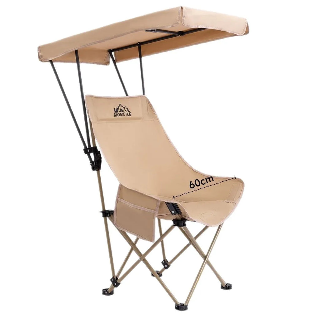 Moon Folding Chair with Canopy High Back Sun Shade Umbrella Portable Outdoor Camping Beach Fishing Chair