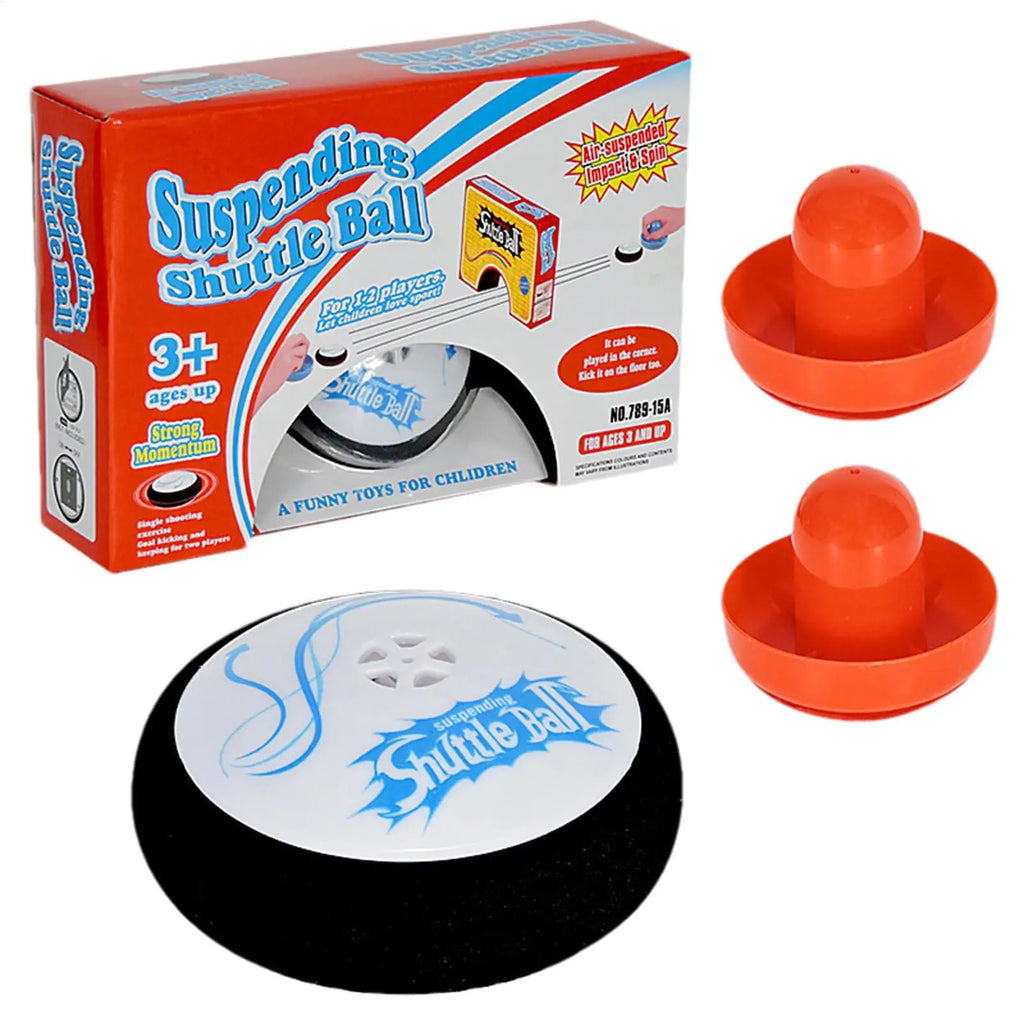 Hockey Hover Puck for Kids Mini Electric Sliding Hockey with 2 Red Hockey Pushers Hockey Board Game Toy for Game Room Home