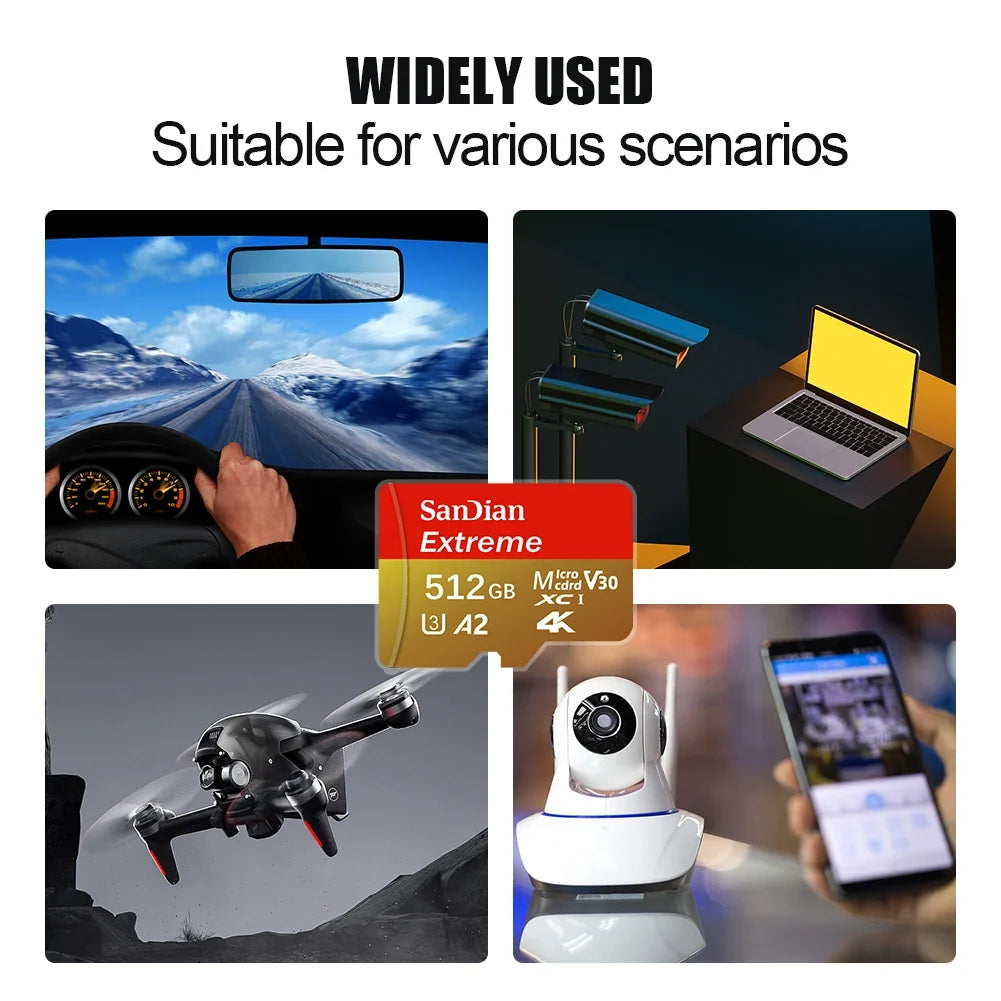 Memory Card Micro TF SD 64GB 128GB 512GB SD Card U3 V30 A2 High Speed Top Quality For Nintendo Switch Lite Game Console Extended