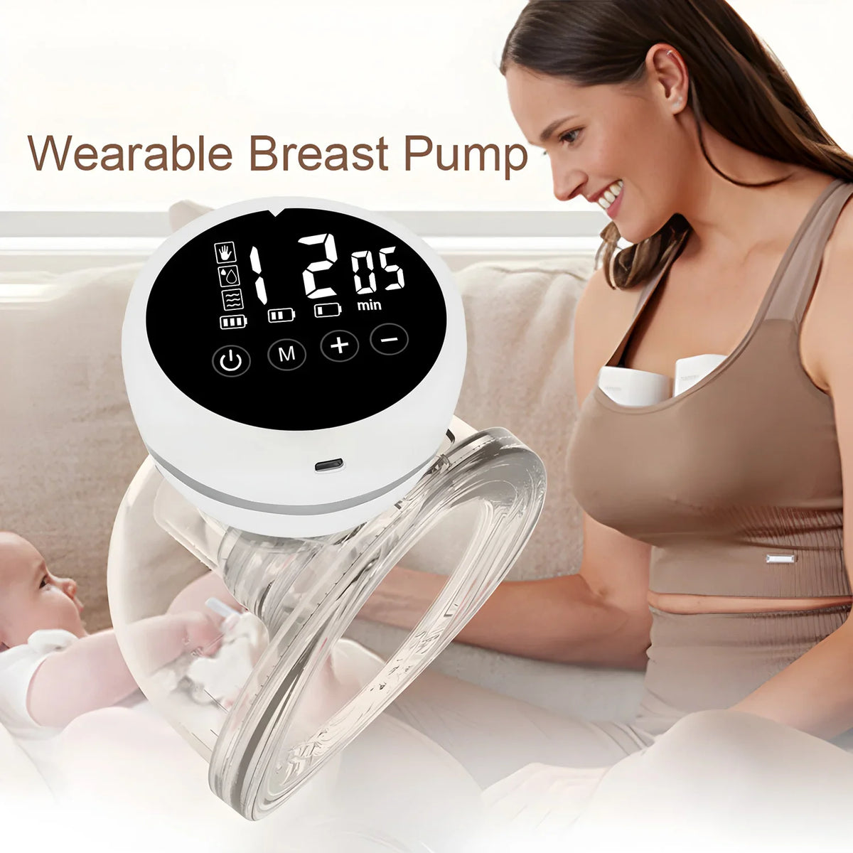 USB Rechargeable Electric Breast Pumps Portable Hands Free Wearable Breast Pump Silent Comfort Breast Milk Extractor Collector
