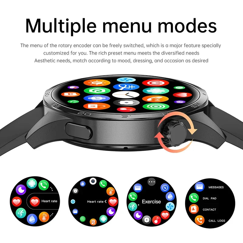 BOXUXING New Watch 5 Pro GPS NFC Men 100+sport Smart Watch AMOLED Screen Heart rate Bluetooth Call IP67Waterproof Man Smartwatch