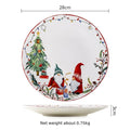 Christmas Ceramic Dinner Plate Set Household Underglaze Flat Round Dim Sum Decorative  Sushi