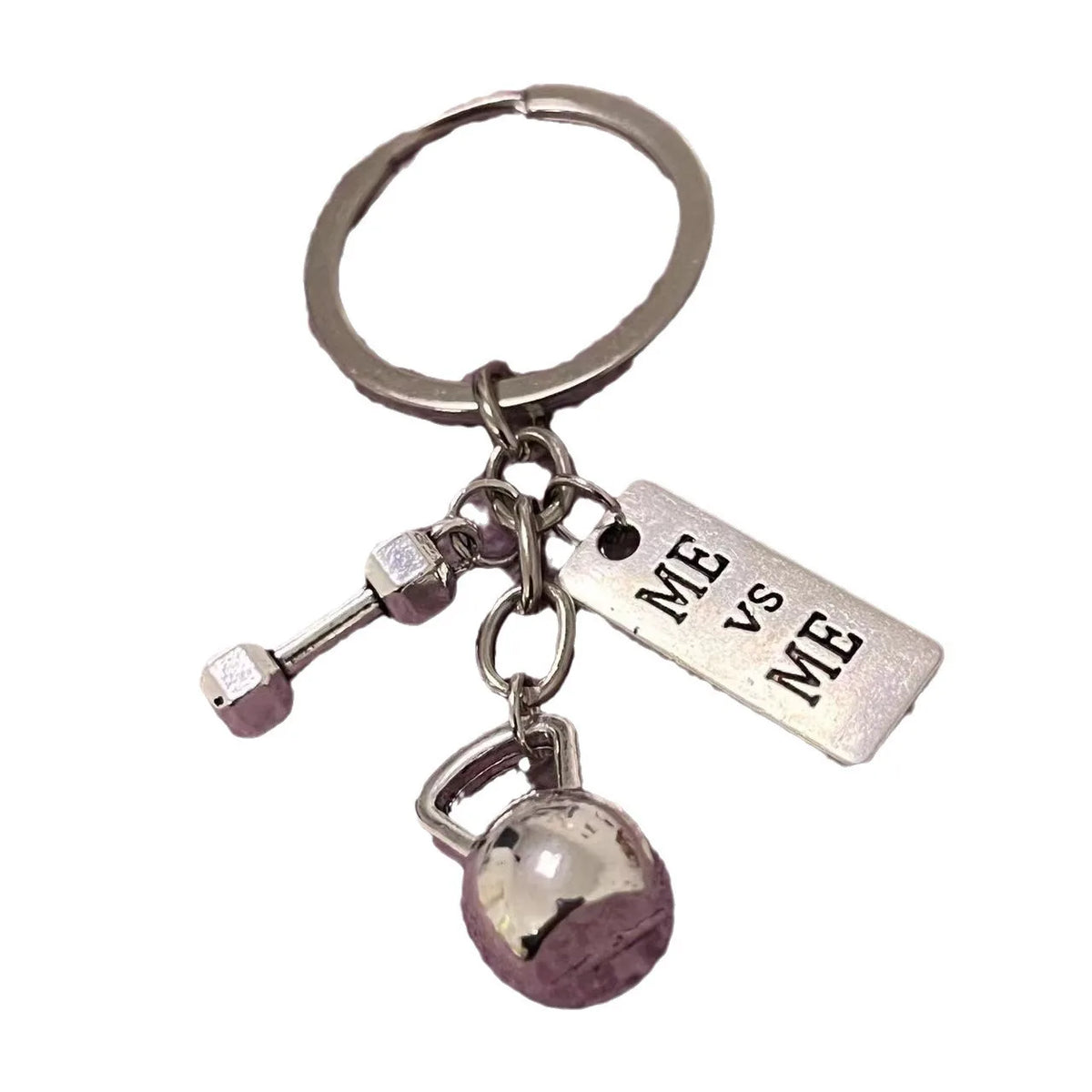 Barbell, Dumbbell, Kettlebell, Fitness Motivational Keychain, Gym Gift