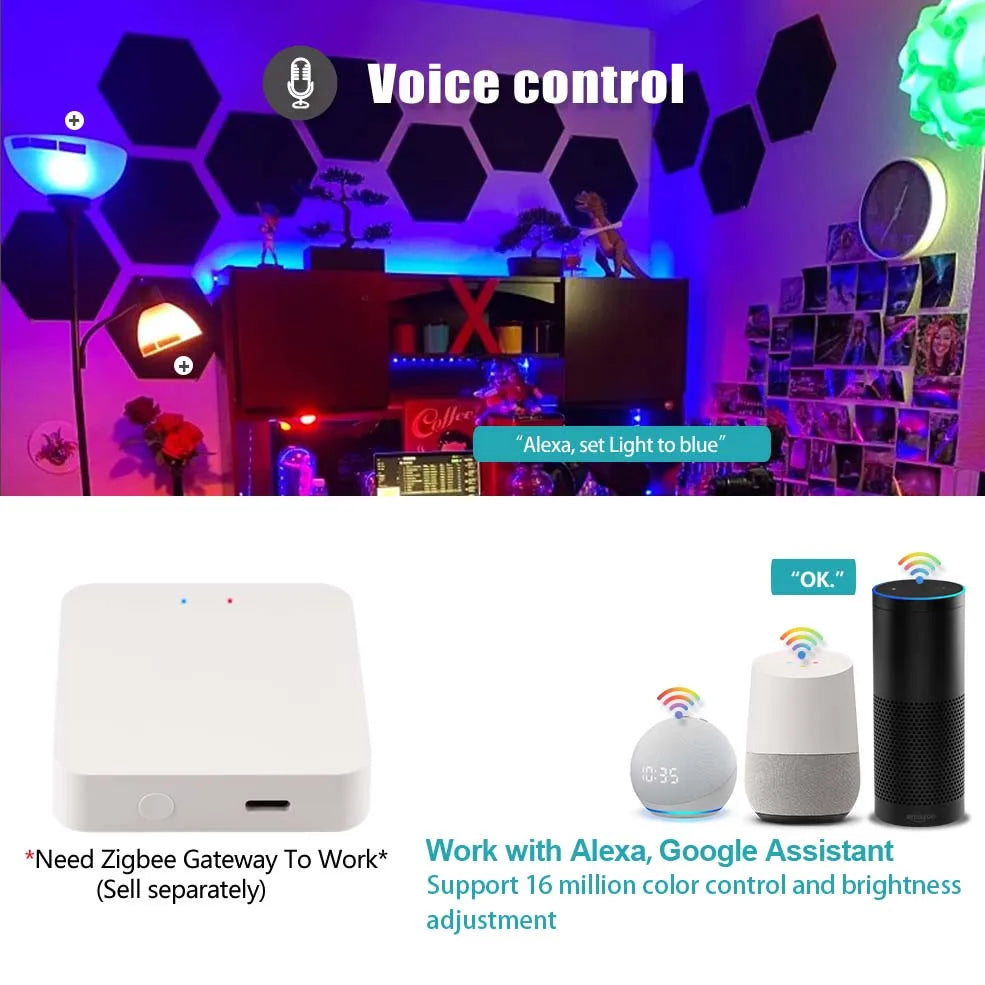 18W 15W Tuya Wifi Smart Home Led Lamp RGB+WW+CW E27 Zigbee 3.0 Led Light bulb Compatible With Alexa Amazon Google Assistant