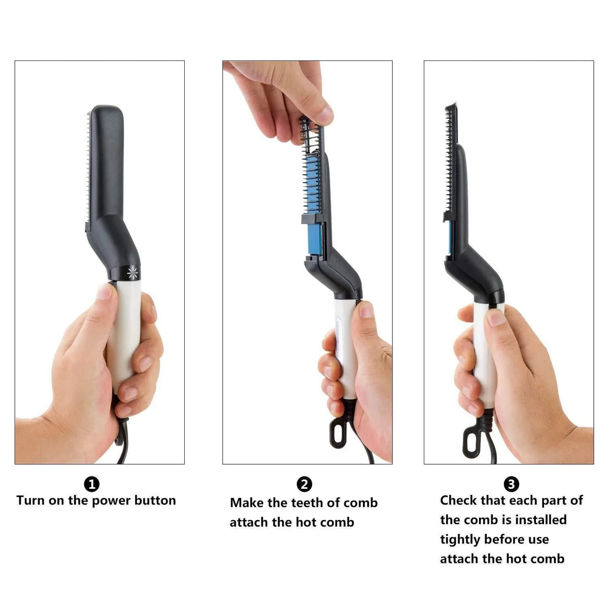 Hair & Beard Straightener Comb – 15s Quick Heating, Anti-Scald, USB Powered, Frizz Control & Volumizing