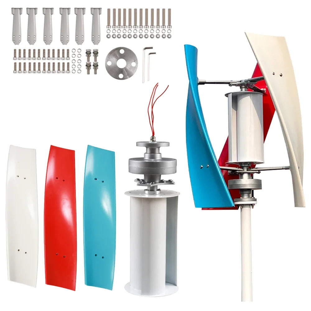 10000W Vertical Wind Turbine Generator With Controller 12V 24V 48V High Efficiency Home Wind Turbine Low Start-up Wind Speed