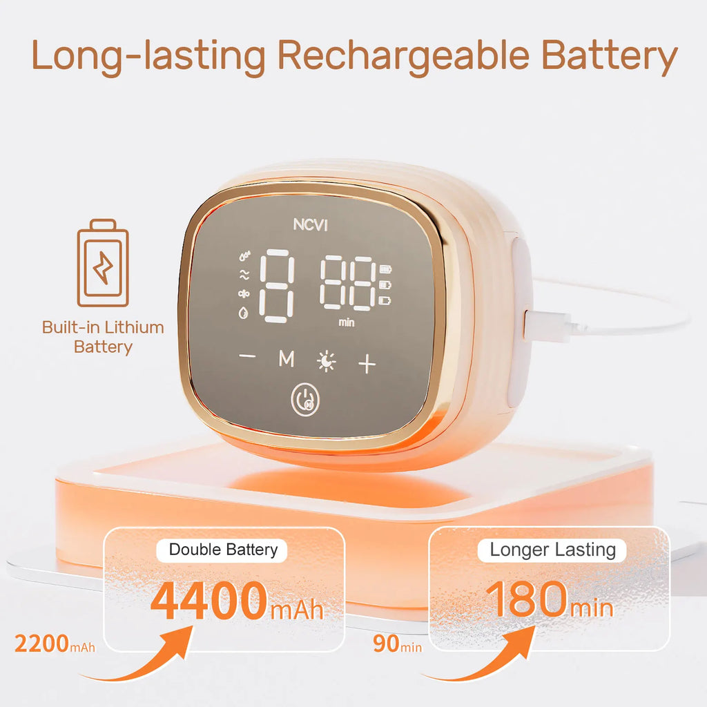 NCVI Double Electric Breast Pumps, 4 Modes 9 Levels Extra Large Battery 4 Size Flanges 6 Nursing Dads 10 Breastmilk Storage Bags