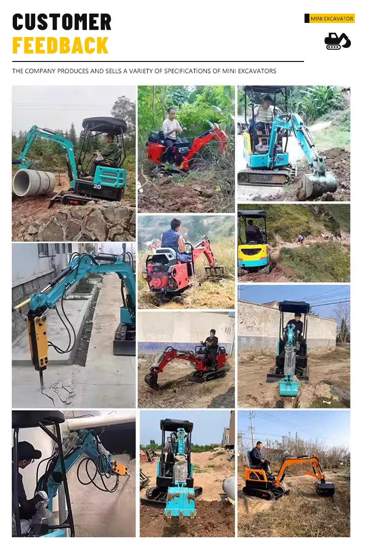Mini Excavator – Compact Crawler Digger with Custom Color Options