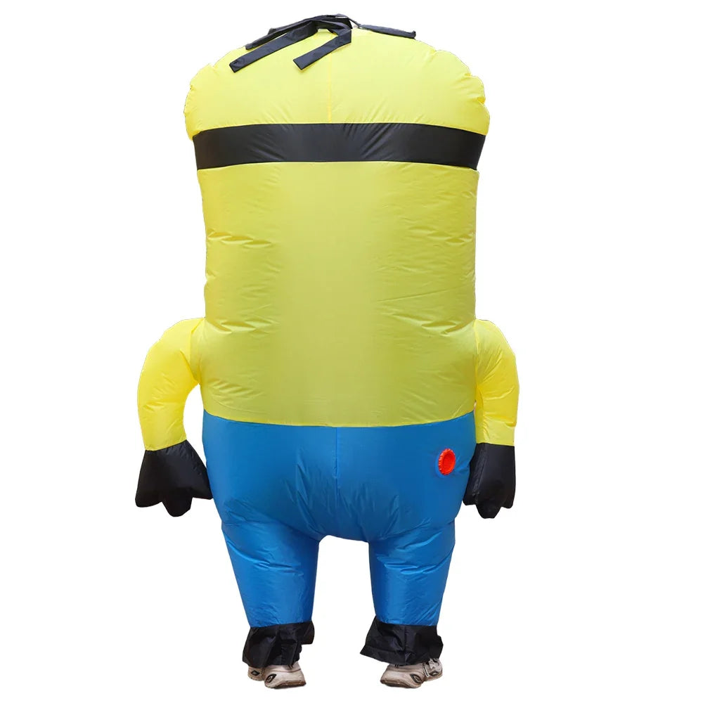 Flat Yellow Inflatable Costume for Adult Cartoon Anime Costume Halloween Party Funny Performance Costumes