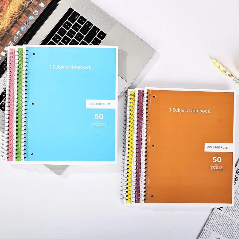 1pc Loose Leaf Business Style Notebook, Removable Horizontal Line 3-Hole Spiral Coil Notebook, Suitable for Meeting Note Taking