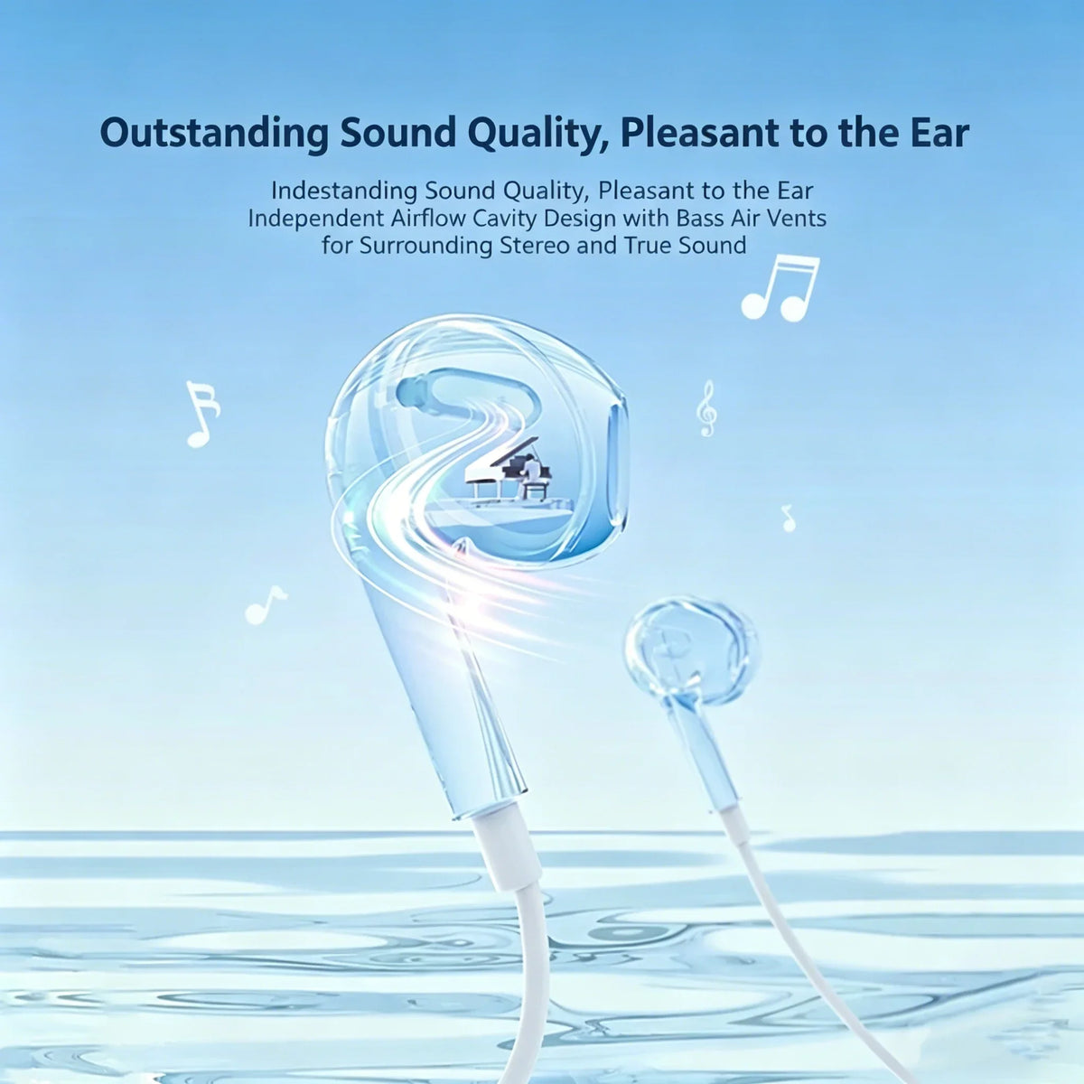 Gen4 Earphones Wired Small Talk Type C 3.5mm HeadEarsets Noise Cancelling Bass Earbuds In Ear Control Mic Earpiece Android Phone
