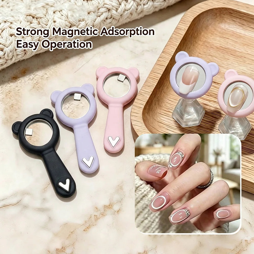 Portable Ring Shape Cat Eye Nail Magnet Single Hollow Ring Magnet Nail Salon Decor Tool For Beginner Nail Tech
