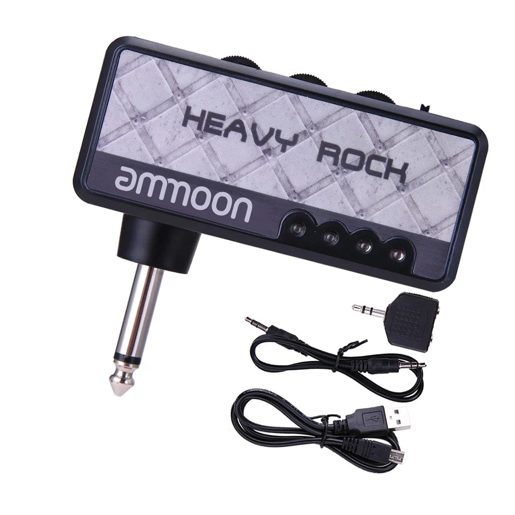 VITOOS Electric Guitar Plug Mini Headphone Amp Amplifier Heavy Rock Compact Portable
