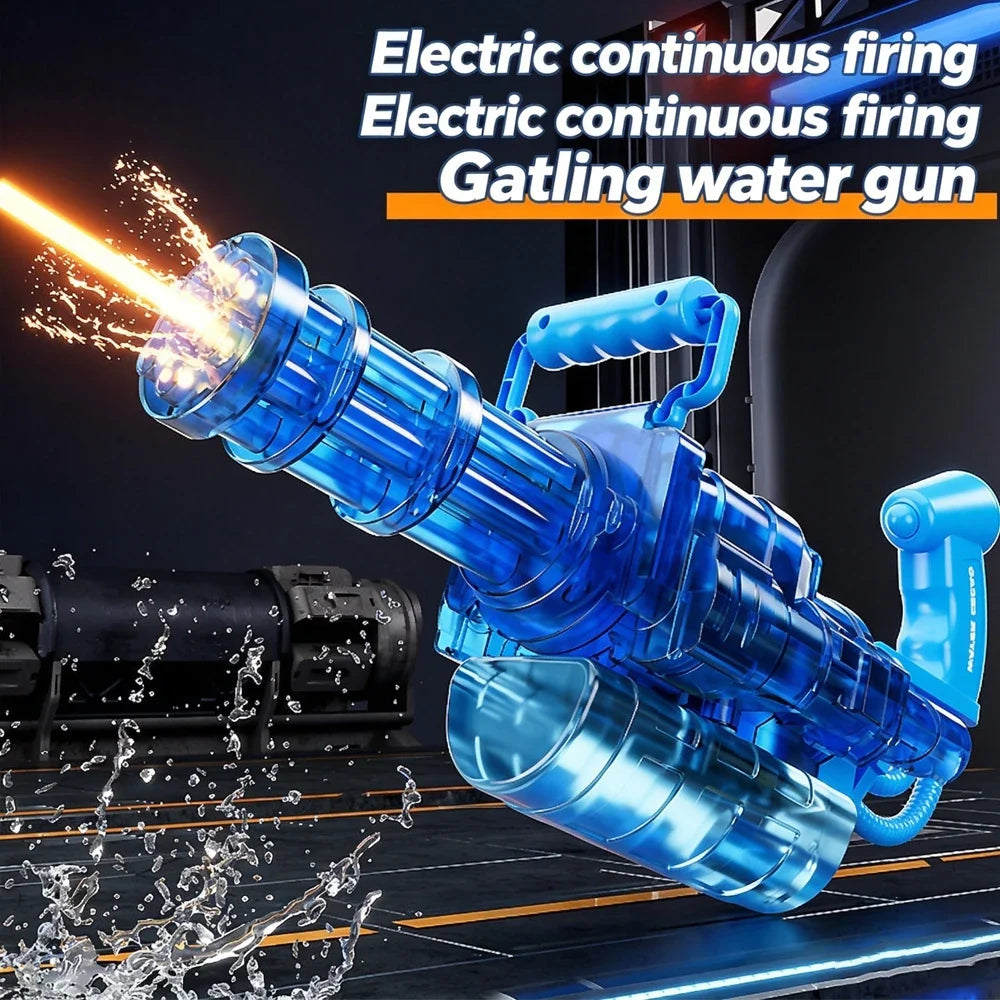 Children Simulated Firing Electric Water Gun Toy Gatling Automatic Continuous Shooting Water Pistol Summer Outdoor Toys for Kids