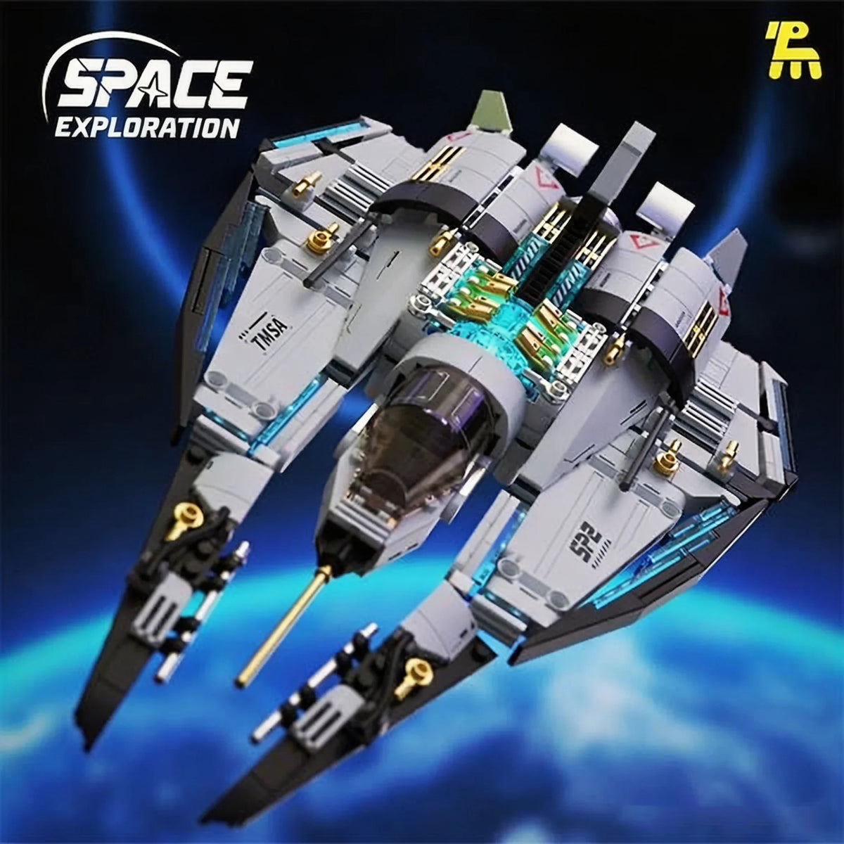 739PCS Space Wars Galaxy Starship Cruiser Building Blocks Interstellar Fighter Model High Tech Educational Toys Boys Kids Gift