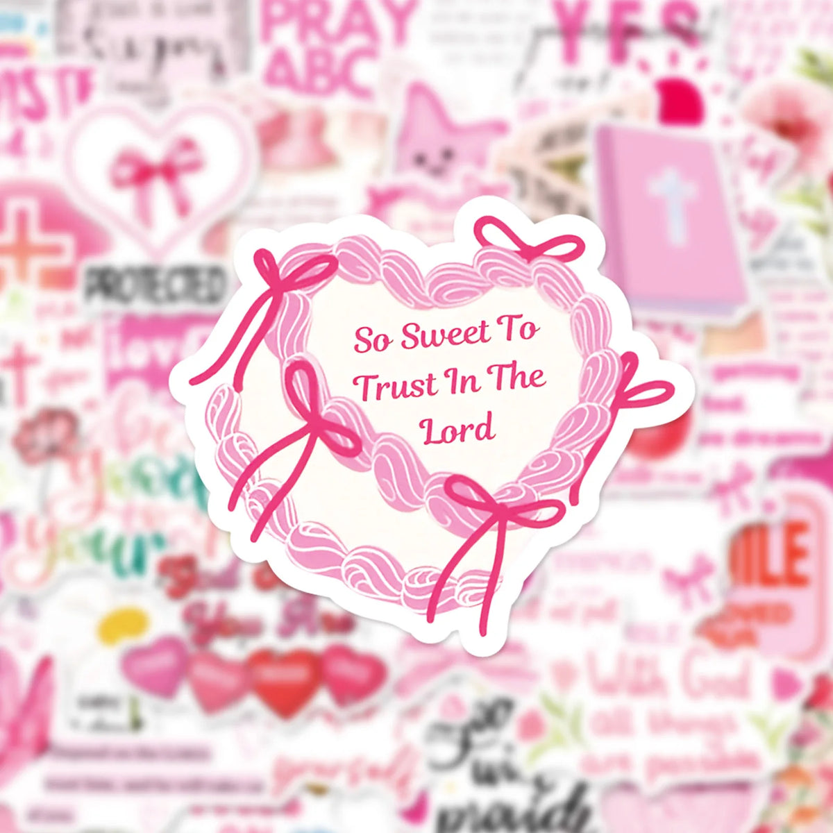 50Pcs  Jesus Phrase Sticker Pack-Graffiti with Biblical Motivational Quotes, Waterproof Decor Stickers