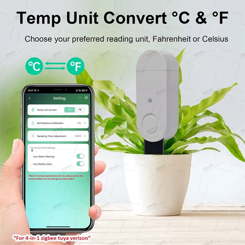 Zigbee Soil Moisture Tester Meter Tuya Smart Life Hygrometer Temperature Soil Fertility Sensor For Z2M Automation Irrigation